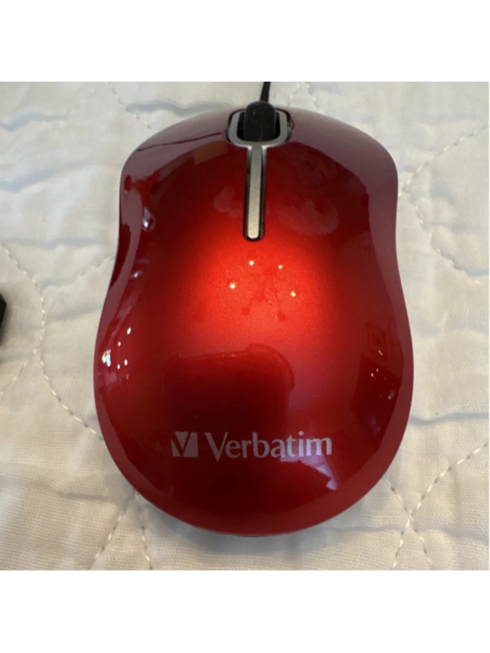 Verbatim 98619 Wired USB Optical Mouse Red Retractable Cable 1000 DPI